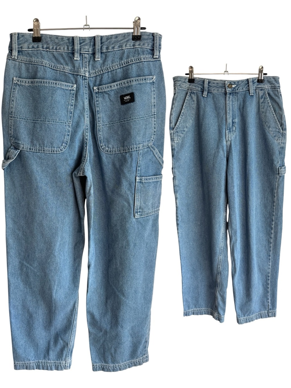 Vans Light Wash Carpenter Jeans Mens 29 Baggy Denim Skater Workwear 100% Cotton